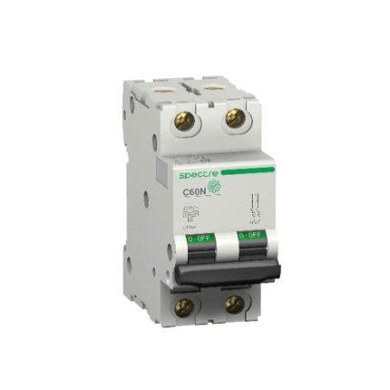 Schneider miniature circuit breaker, 2-pole, 2 amps, 6kA, AC motor