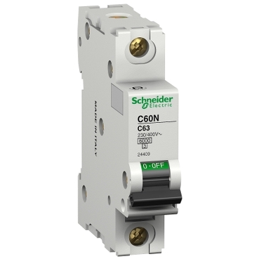 Schneider miniature circuit breaker, single phase, 20 amps, 6kA, AC motor