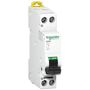 Schneider miniature circuit breaker, single phase, 25 amps, 6kA, AC motor
