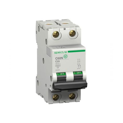 Specter miniature circuit breaker, double pole, 32 amps, 6kA, AC lighting