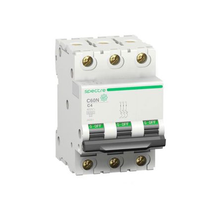 Schneider miniature circuit breaker, three-phase, 4 amps, 6kA, AC motor