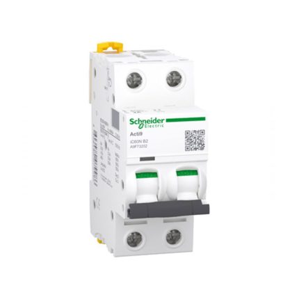 Schneider miniature circuit breaker, 2-pole, 4 amps, 6kA, lighting, DC/AC