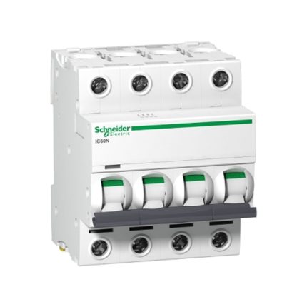 Schneider miniature circuit breaker, four-pole, 63 amps, 6kA, AC/DC motorized