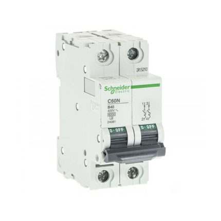 Schneider miniature circuit breaker, double pole, 32 amps, 6kA, AC lighting