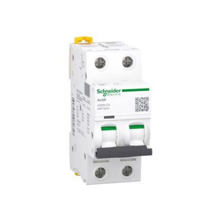 Schneider miniature circuit breaker, 2-pole, 4 amps, 6kA, AC/DC motorized
