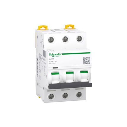 Schneider miniature circuit breaker, three-phase, 10 amps, 6kA, AC/DC motorized