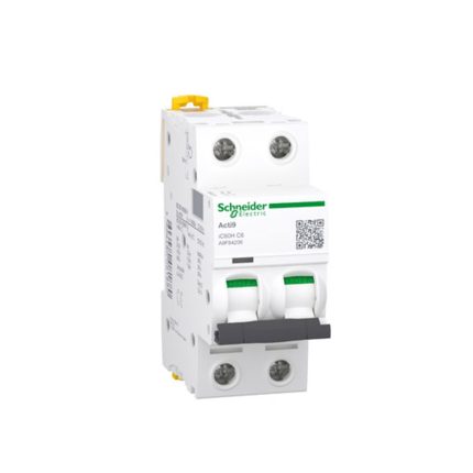 Schneider miniature circuit breaker, 2-pole, 6 amps, 10kA, AC/DC motorized