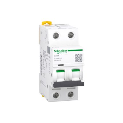 Schneider miniature circuit breaker, 2-pole, 10 amp, 10kA, AC/DC motorized