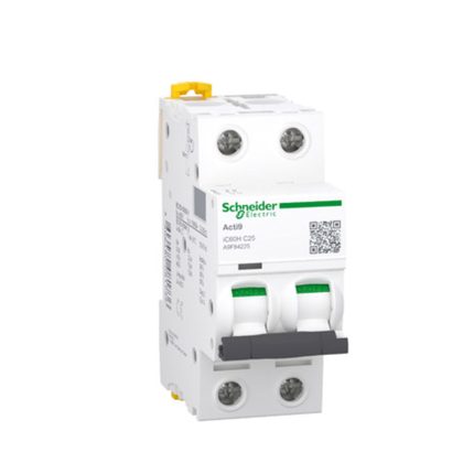 Schneider miniature circuit breaker, 25 amps, 6kA, AC/DC motorized