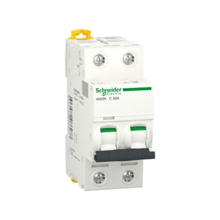 Schneider miniature circuit breaker, 2-pole, 50 amp, 6kA, AC motor