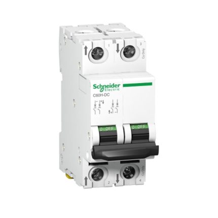 Schneider miniature circuit breaker, 2-pole, 50 amps, 10kA, AC/DC motorized