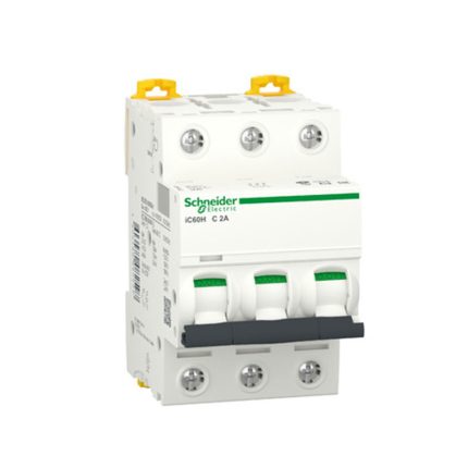 Schneider miniature circuit breaker, three-phase, 2 amps, 10kA, AC/DC motorized