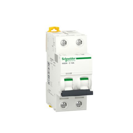Schneider miniature circuit breaker, 2-pole, 10 amp, 6kA, AC motor