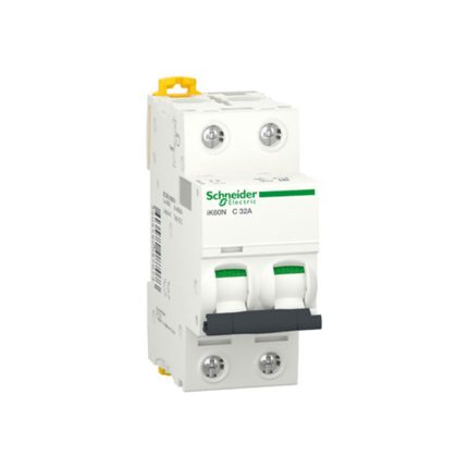 Schneider miniature circuit breaker, 2-pole, 32 amps, 6kA, AC motor