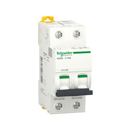 Schneider miniature circuit breaker, 2-pole, 40 amp, 6kA, AC motor