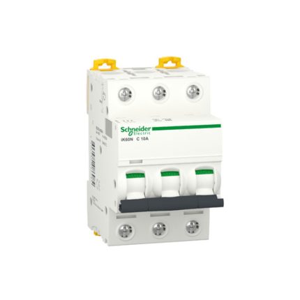 Schneider miniature circuit breaker, three-phase, 10 amps, 6kA, AC motor