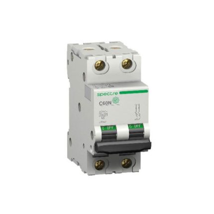 Specter miniature circuit breaker, 2-pole, 4 amp, 6kA, AC motorized