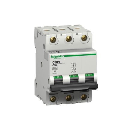 Schneider miniature circuit breaker, three-pole, 32 amps, 6kA, AC lighting